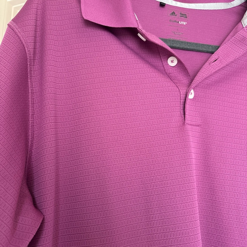 Adidas Men's Climalite Purple Textured Polo Golf Shirt